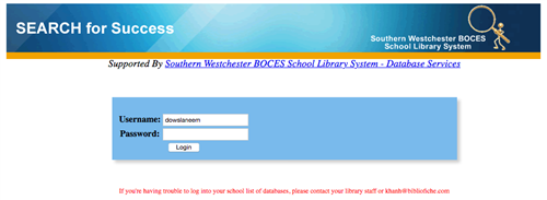 Library Database Credentials 